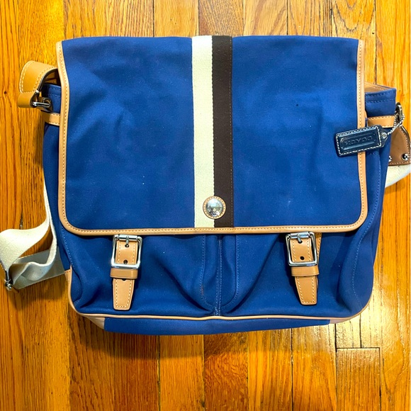 New‼️ Vintage Coach Canvas Messenger Bag - Picture 1 of 6